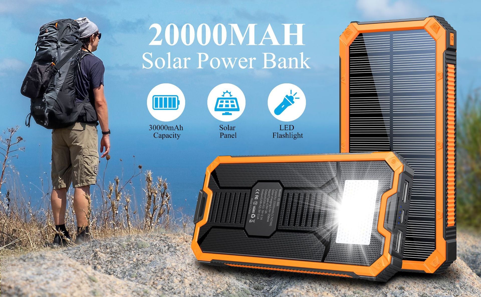 Solar Waterproof Power Bank
