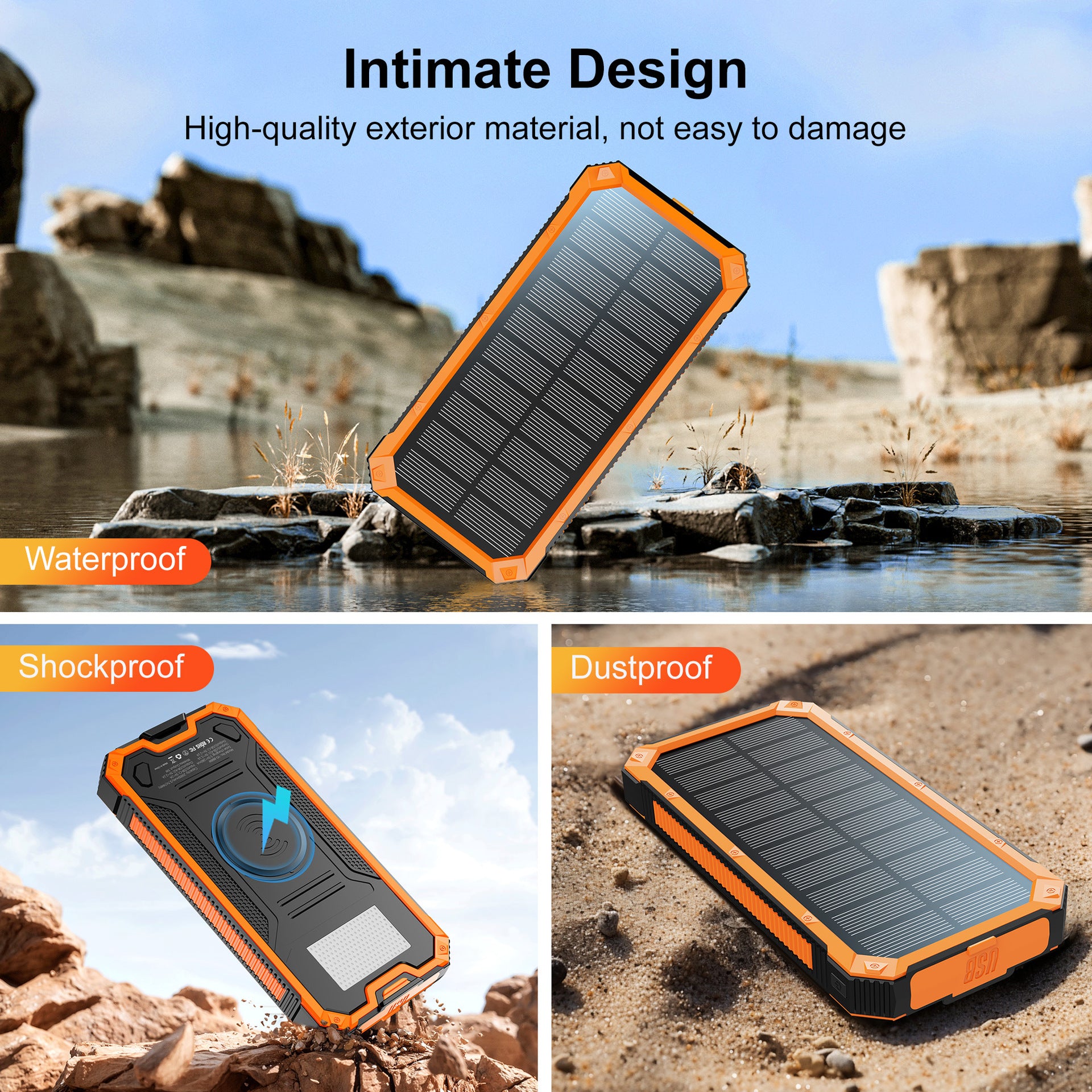 Solar Waterproof Power Bank